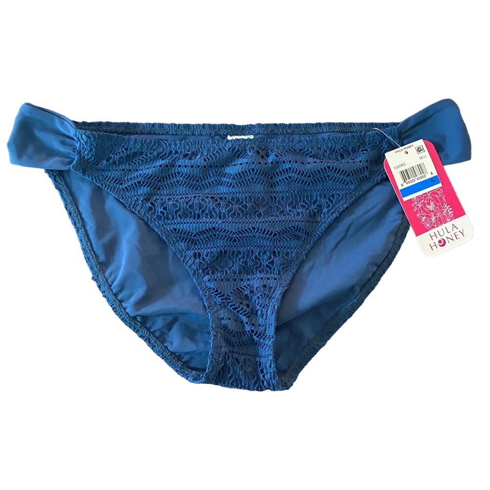 Hula Honey Bathing Suit Bottoms XL Blue Lace